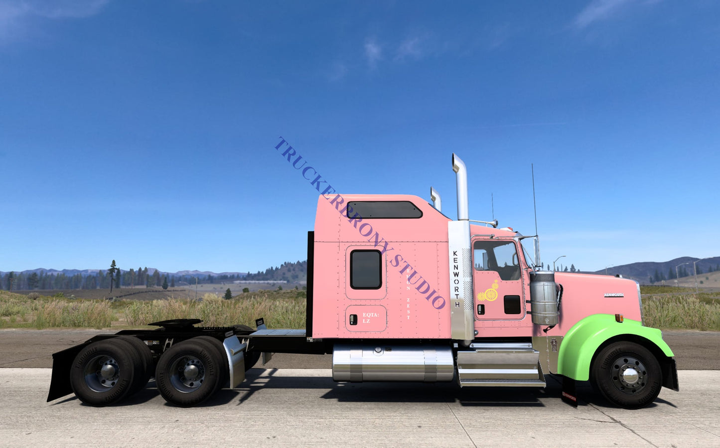 Lemon Zest Kenworth W9000 (Digital Image) Digital Image