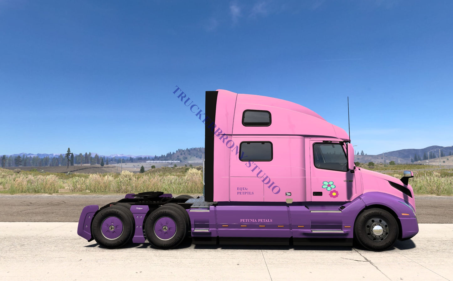Petunia Petals Volvo Vnl (Digital Image)