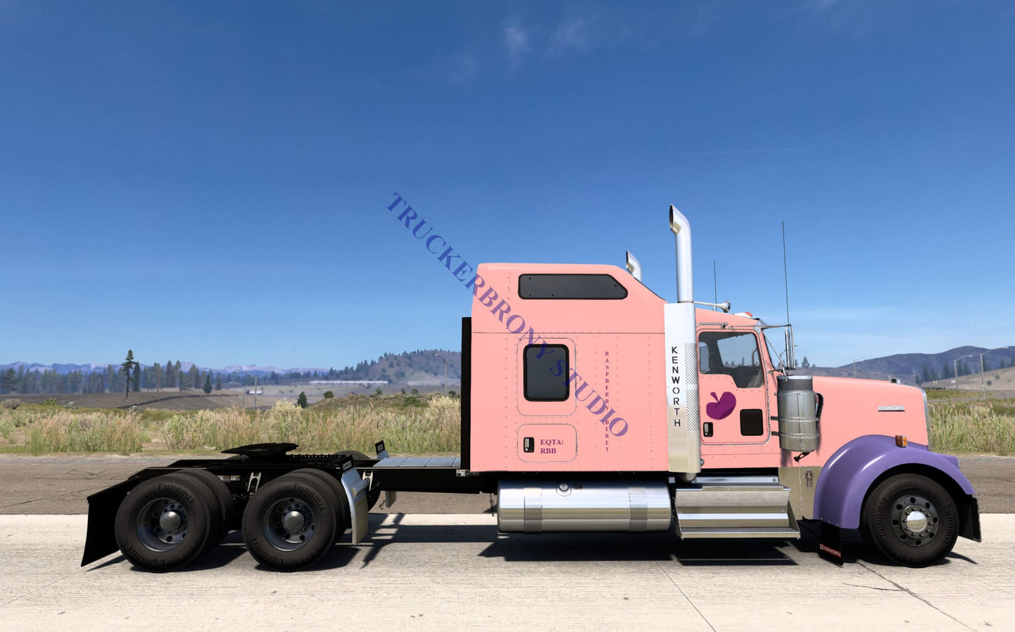 Raspberry Beret Kenworth W9000 (Digital Image) Digital Image