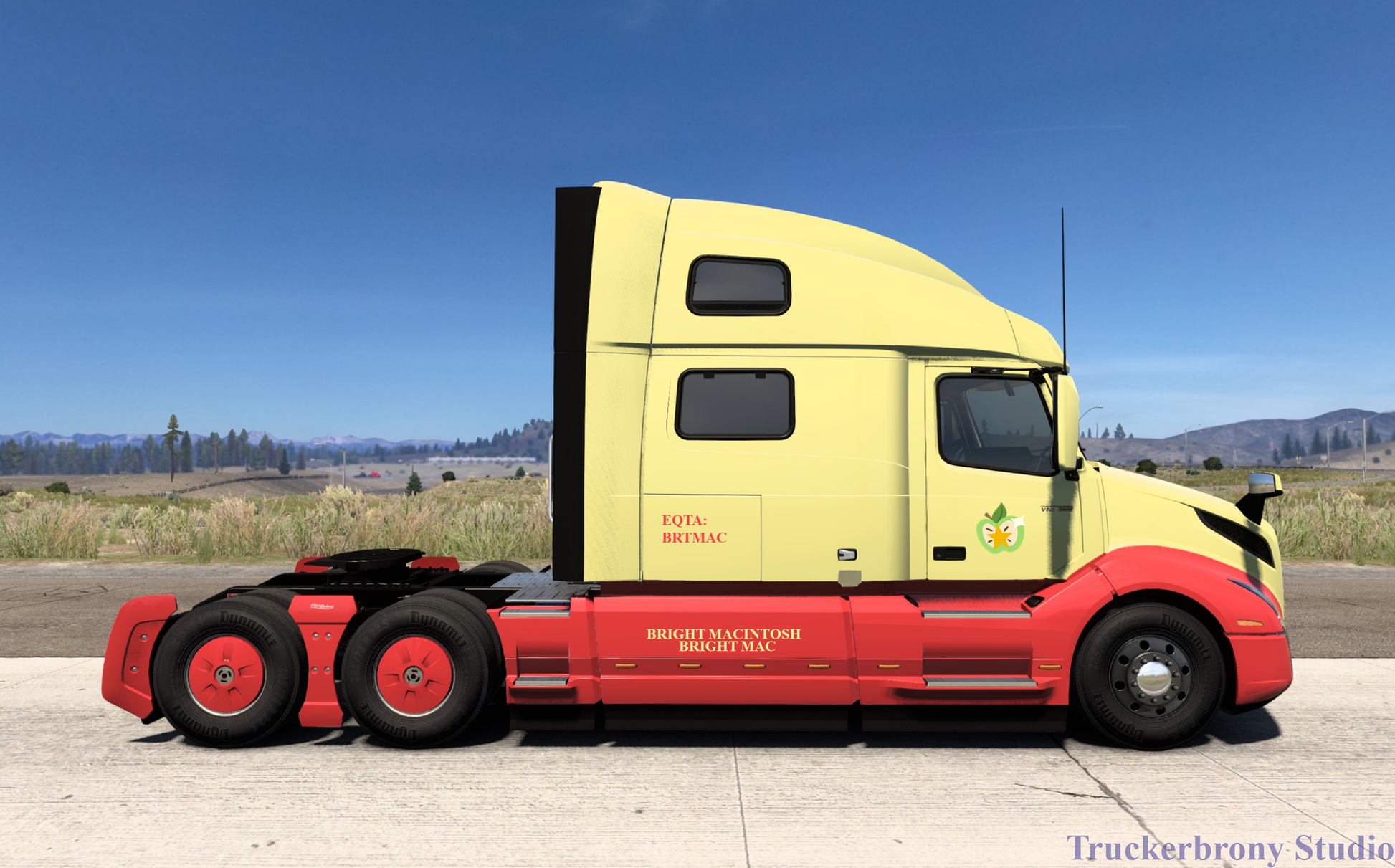 Bright Macintosh Volvo Vnl (Digital Image)